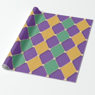 Papel De Regalo Patrón de diamantes de Harlequin festivo