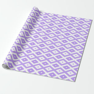 Papel De Regalo Patrón de diamantes morado y blanco