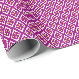Papel De Regalo Patrón de diamantes - púrpura de ciruela y rosa
