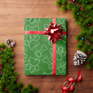Papel De Regalo Patrón de dibujo de patas y huesos de perro acuare