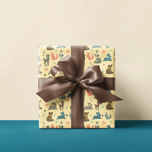 Papel De Regalo Patrón de dibujos animados de los bosques   Amaril