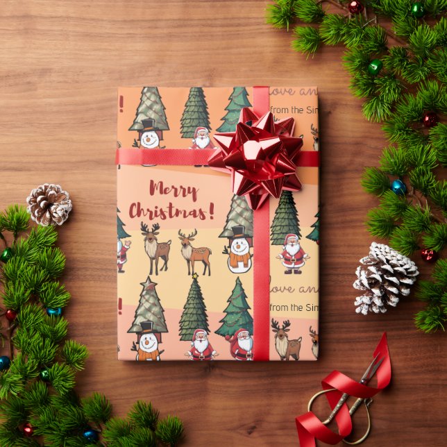 Papel De Regalo Patrón de dibujos animados de Navidad - Muñeco de  (Regalo de vacaciones)