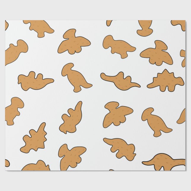 Papel De Regalo Patrón de Dino Nuggets (Superficie plana)