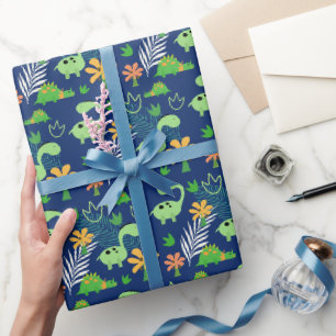 Papel De Regalo Patrón de dinosaurio colorido