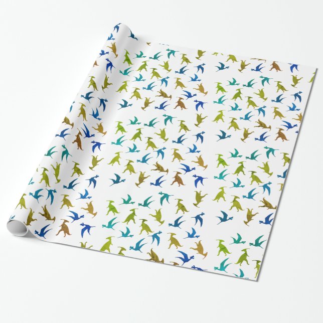 Papel De Regalo Patrón de dinosaurios (Desenrollado)