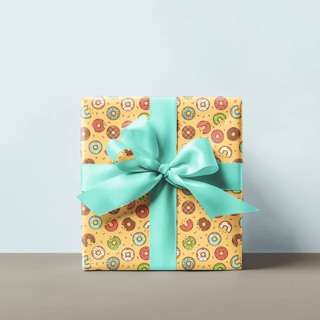Papel De Regalo Patrón de donut | Crema Naranja (Subido por el creador)
