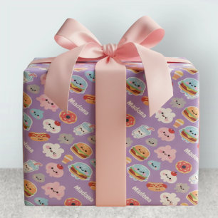 Papel De Regalo Patrón de donut de hamburguesa de comida rápida Ka