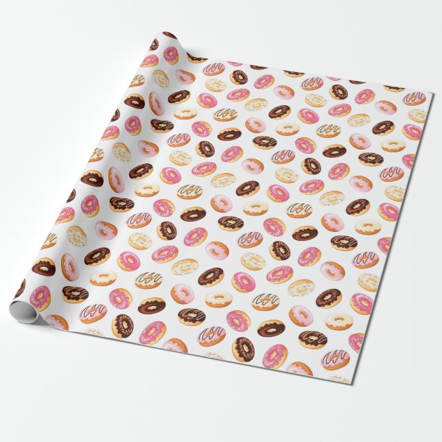 Papel De Regalo Patrón de donut dulce (Desenrollado)