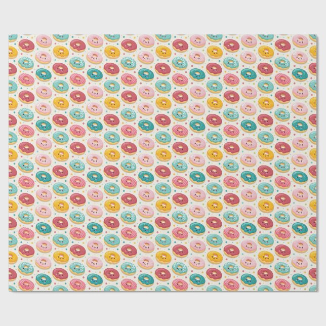 Papel De Regalo Patrón de Donuts (Superficie plana)