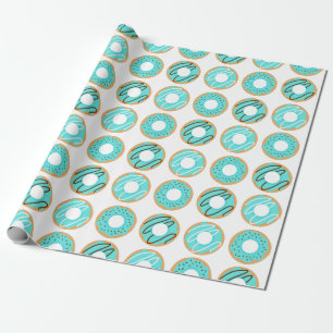 Papel De Regalo Patrón de donuts azules variados