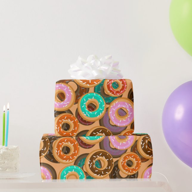 Papel De Regalo Patrón de Donuts con rociadores (Regalos de fiesta)