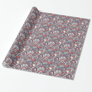 Papel De Regalo Patrón de Doodle Paisley Floral