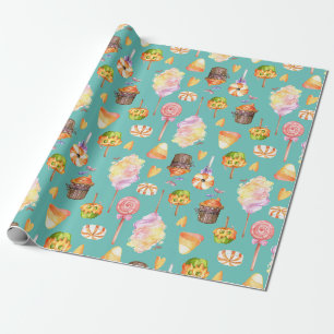 Papel De Regalo Patrón de dulces sin fisuras de Halloween
