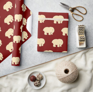 Papel De Regalo Patrón de elefante de bebé lindo rojo