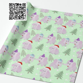 Papel De Regalo Patrón de elefantes de Navidades amables
