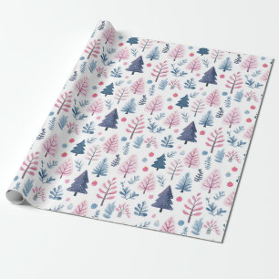 Papel De Regalo "Patrón de elegancia de los bosques de invierno"