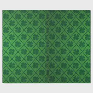 Papel De Regalo Patrón de encantos verdes de cuatro hojas