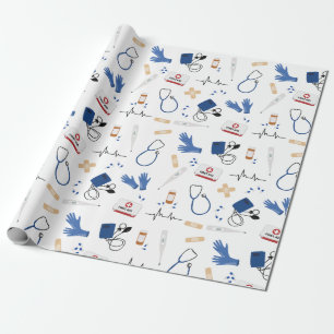 Papel De Regalo Patrón de enfermería de Médica médico moderno