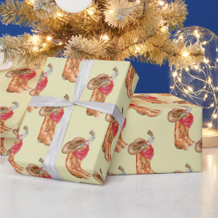 Papel De Regalo Patrón de engranaje de vaca occidental