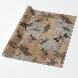 Papel De Regalo Patrón de Entomología con Molestias de Dragonfly V