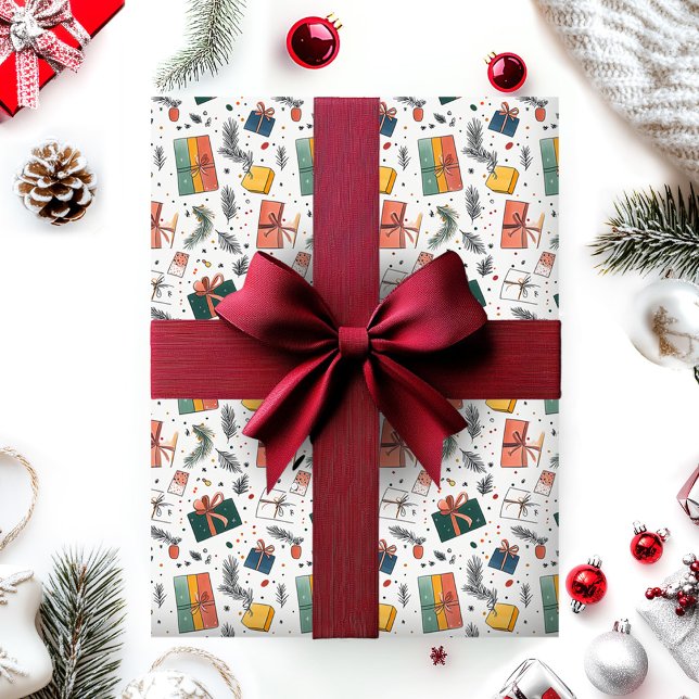 Papel De Regalo Patrón de envoltura de caja de regalo para navidad (Subido por el creador)