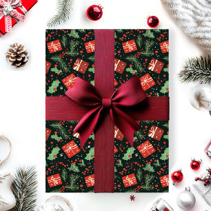 Papel De Regalo Patrón de envoltura de caja de regalo para navidad