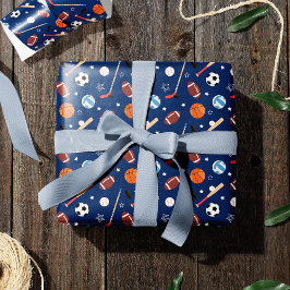 Papel De Regalo Patrón de equipo deportivo infantil en cumpleaños