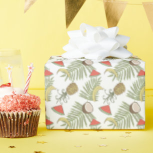 Papel De Regalo Patrón de esbozo de fruta tropical