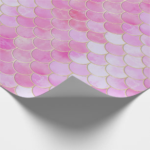 Papel De Regalo Patrón de escala de sirena para pasteles rosados y