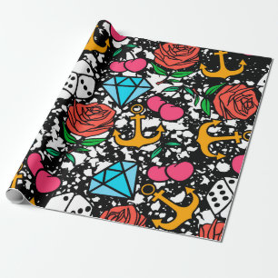 Papel De Regalo Patrón de escuela antigua