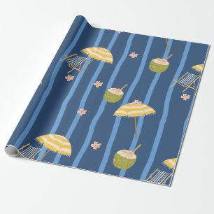 Papel De Regalo Patrón de esenciales de playa de verano (2)