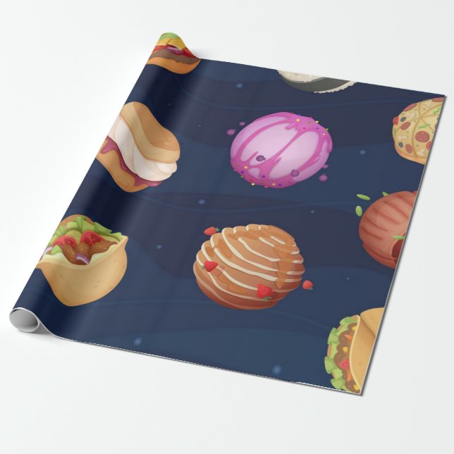 Papel De Regalo Patrón de espacio (Desenrollado)