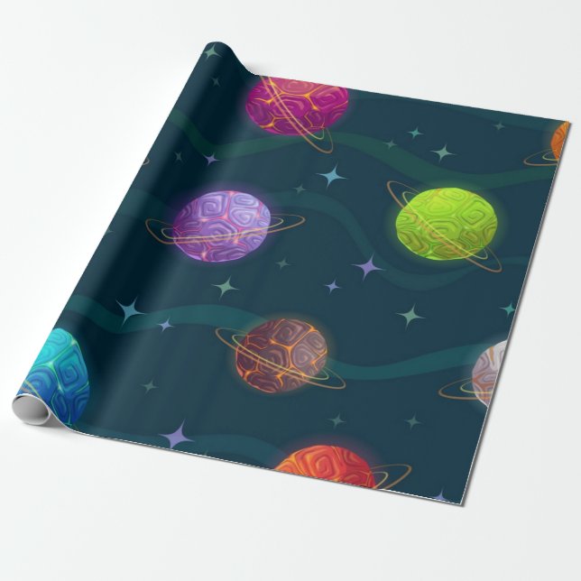 Papel De Regalo Patrón de espacio (Desenrollado)