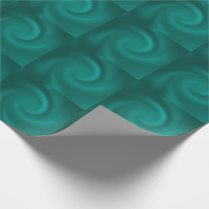 Papel De Regalo Patrón de espiral verde y turquesa.