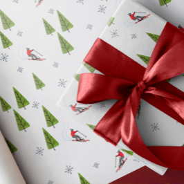 Papel De Regalo Patrón de esquí cuesta abajo