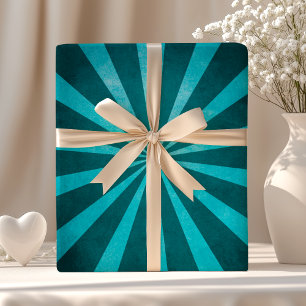 Papel De Regalo Patrón de Estallido de Estrella Azul Turquesa Rúst