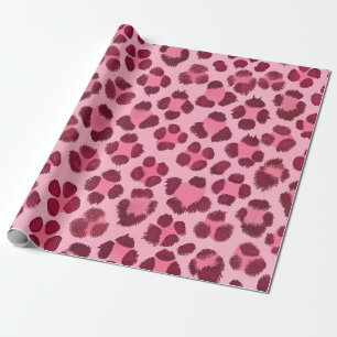 Papel De Regalo Patrón de Estampado de Leopardo Rosa