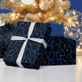 Papel De Regalo Patrón de estetoscopio regalo médico enfermera azu