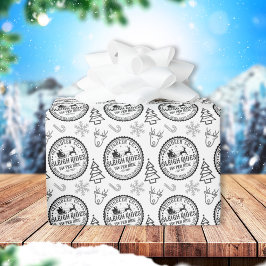 Papel De Regalo Patrón de estilo de vintage de reno de Sleigh Ride