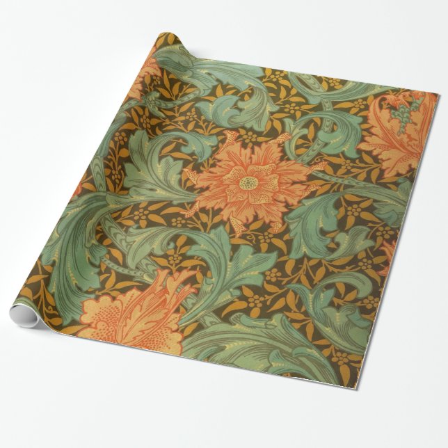 Papel De Regalo Patrón de estilo único William Morris Art Nouveau (Desenrollado)