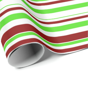 Papel De Regalo Patrón de estilo Verde, Blanco y Navidad Rojo