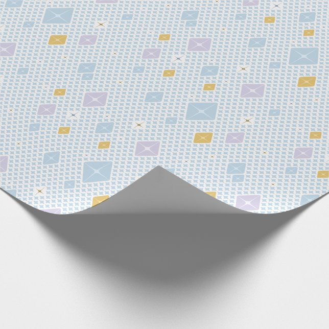 Papel De Regalo Patrón de Estrella de Cristal Pastel (Esquina)