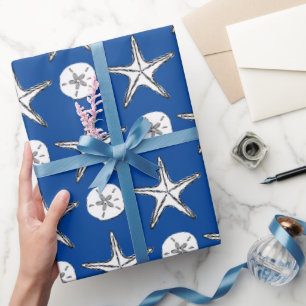 Papel De Regalo Patrón de Estrella de Mar y Dólar de Arena
