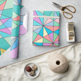 Papel De Regalo Patrón de estrella de triángulo de mosaico pastel 