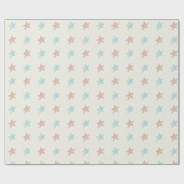 Papel De Regalo Patrón de estrella desvanecida rojo azul