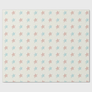 Papel De Regalo Patrón de estrella desvanecida rojo azul