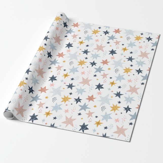 Papel De Regalo Patrón de estrella divertida (Desenrollado)