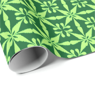 Papel De Regalo Patrón de estrella Ikat - Verde oscuro