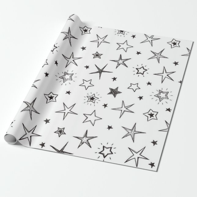 Papel De Regalo Patrón de estrellas (Desenrollado)
