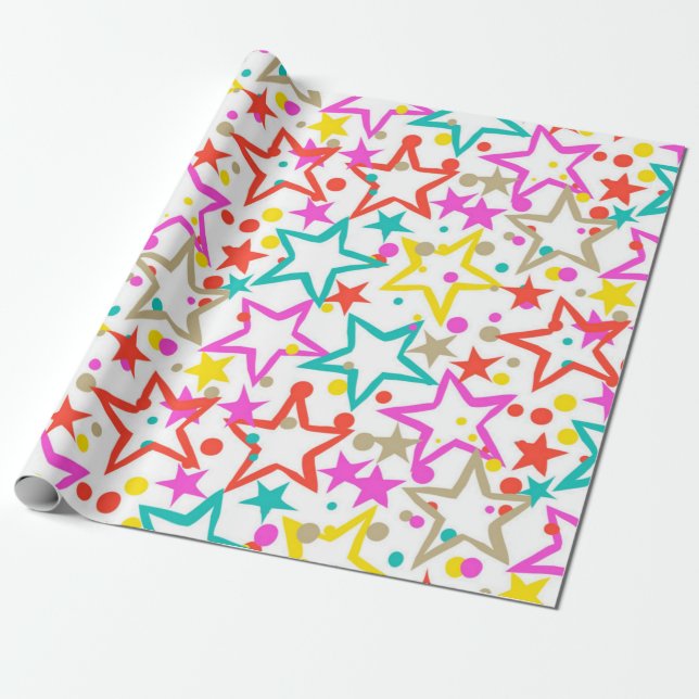 Papel De Regalo Patrón de estrellas (Desenrollado)
